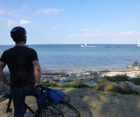 Enjoy beautiful views when cycling along the Danish Riviera