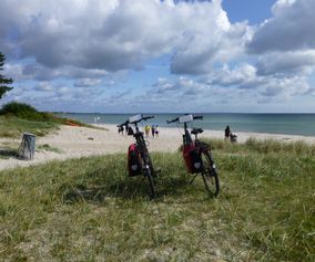 Cycling along the beach in East Jutland